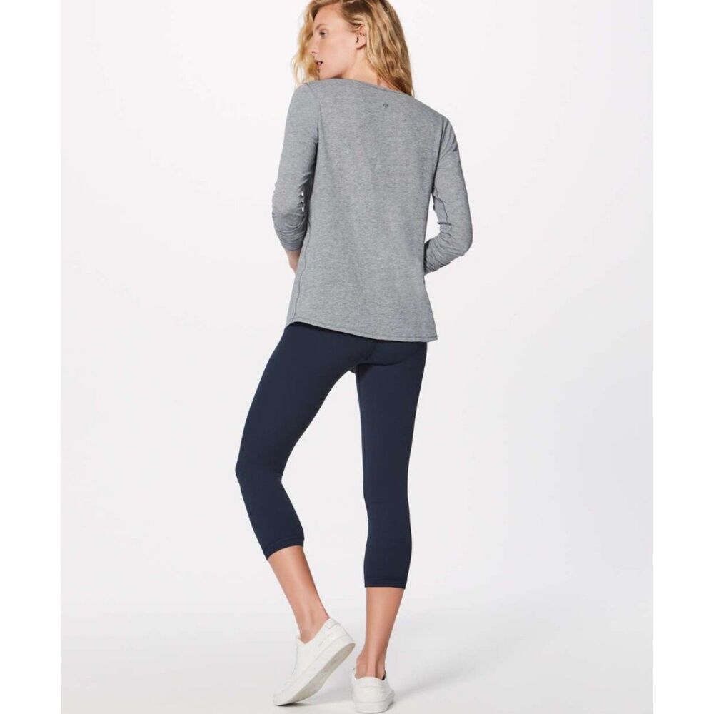 Lululemon, Women's Gray Long Sleeve Top, "Knot a Problem Long Sleeve," Size 8 - Picture 8 of 9